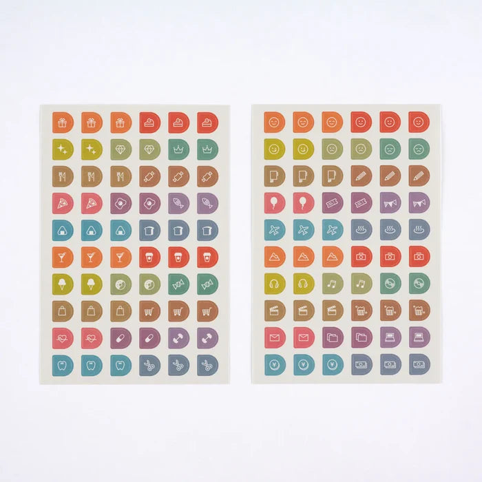 Hobonichi 2026 Accessories: TSUKI no IRO - Sticker Set (Schedule), shown in full.