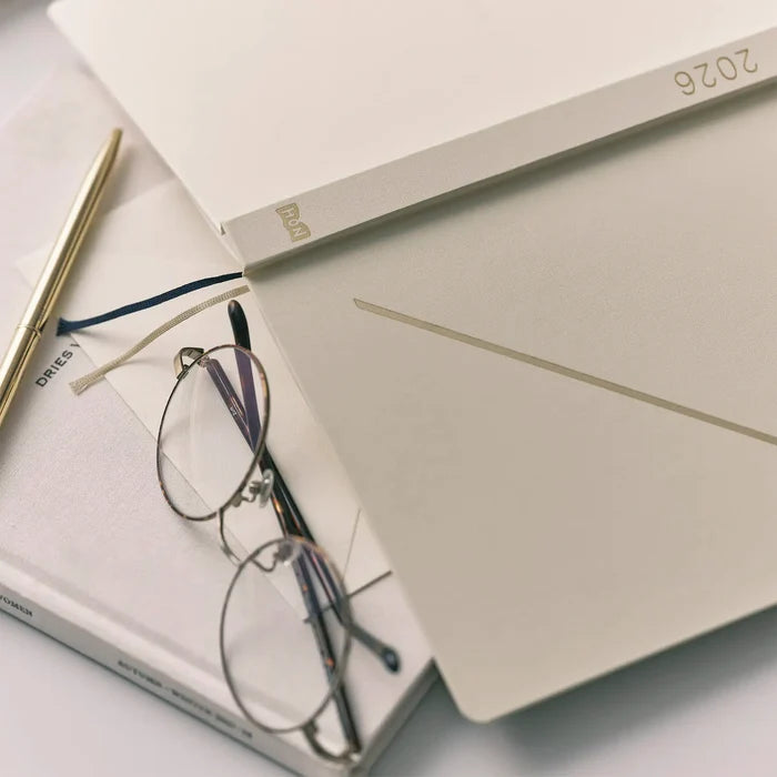 Hobonichi HON A5 2026 Planner: Slash (Ivory), shown in full.