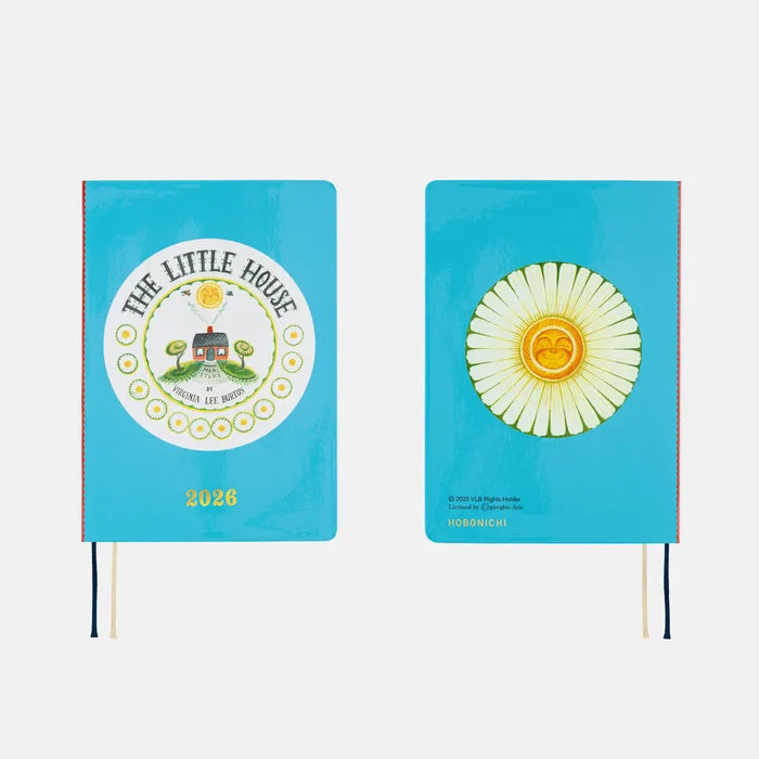Hobonichi HON A6 2026 Planner: Virginia Lee Burton - The Little House, shown from the front.
