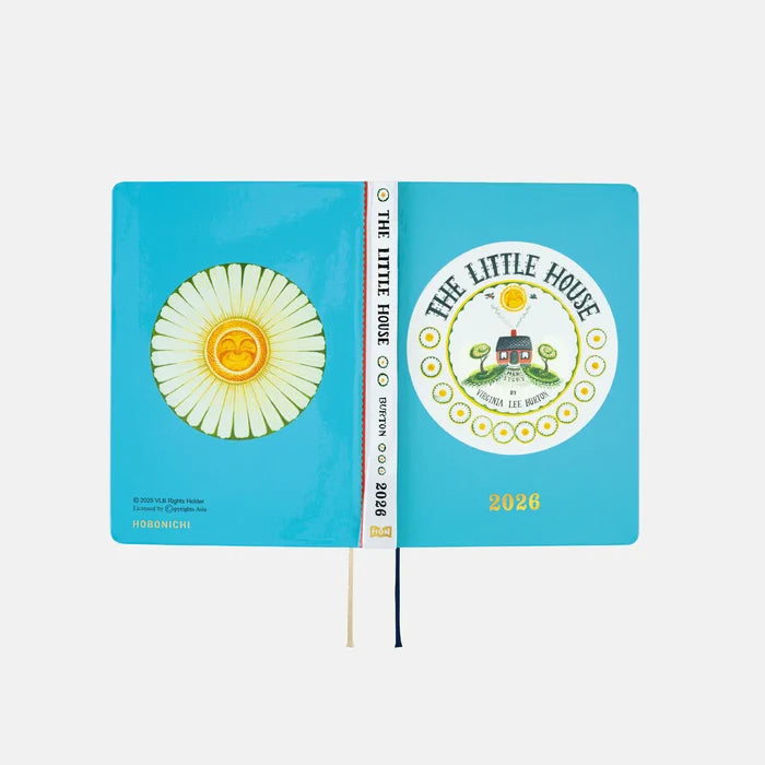 Hobonichi HON A6 2026 Planner: Virginia Lee Burton - The Little House, shown from another angle.