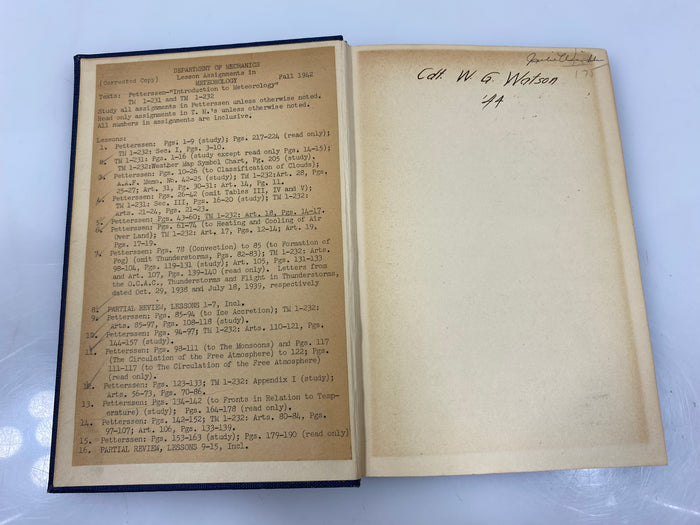Introduction to Meteorology by Petterssen 1941 McGraw-Hill HC