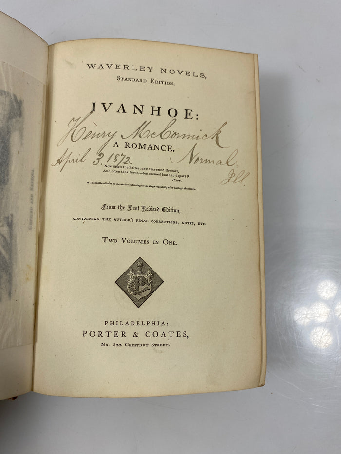 Ivanhoe by Walter Scott Waverley Novels c.1872 HC