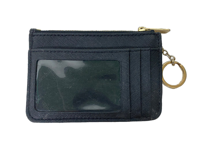 Michael Kors Jet Set Small Leather Zip Coin Pouch in Black with Gold Hardware
