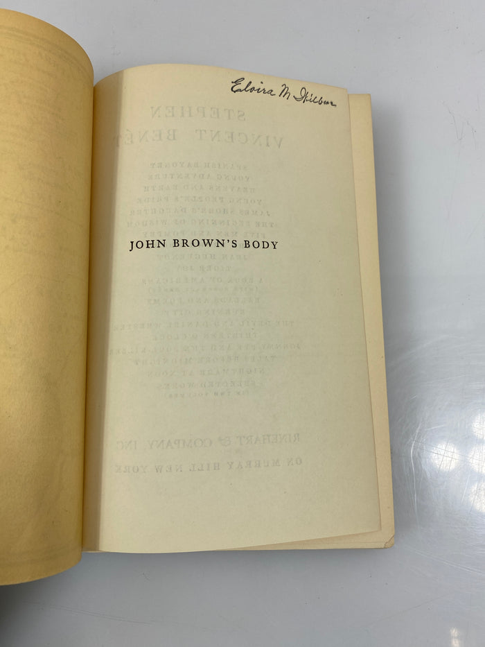 John Brown's Body by Benet 1928 HCDJ
