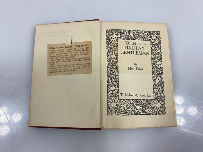 John Halifax Gentleman by Craik c.1930 HC