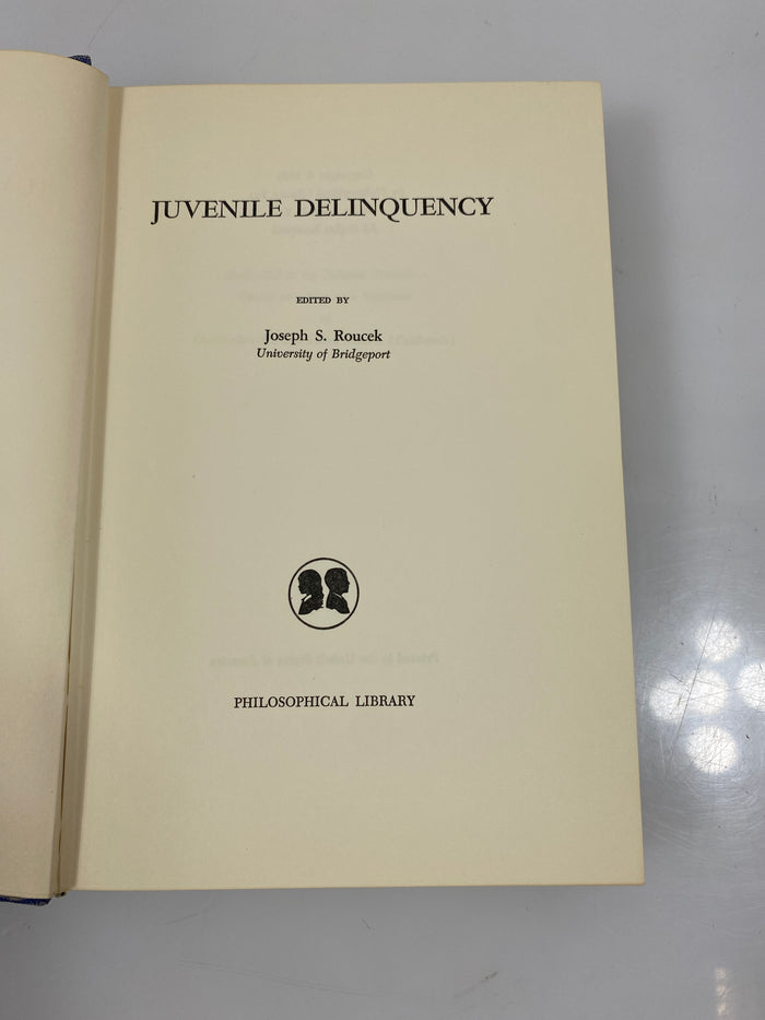 Juvenile Delinquency by Roucek Ex-library 1958 HCDJ