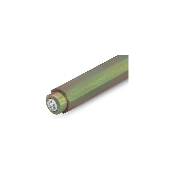Rear view of Kaweco Lunar Sport Ballpoint Pen in shadow green showing push button mechanism.