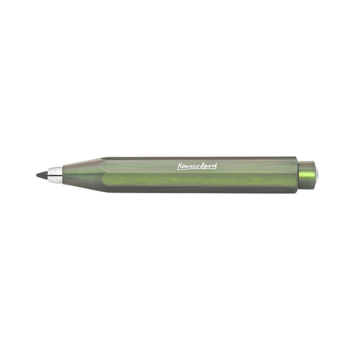 Shadow Green - Kaweco Lunar Sport Clutch Pencil 3.2mm in green finish showing hexagonal barrel.