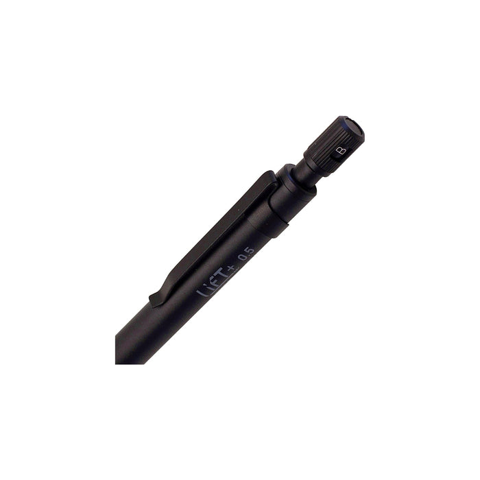 Kitera LIFT+ Mechanical Pencil 0.5mm close-up of the slim black brass barrel and push-button end