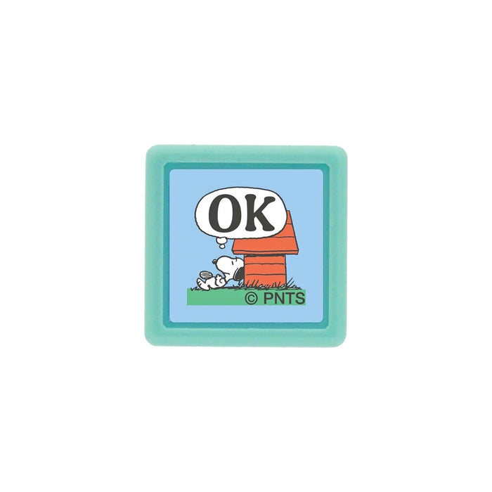 Ok Black - Kodomo No Kao Snoopy mini pom stamp featuring an “OK” Snoopy design.