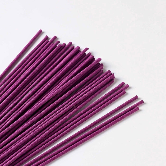 Bundle of purple Kousaido Hyakurakukou Japanese incense long sticks.