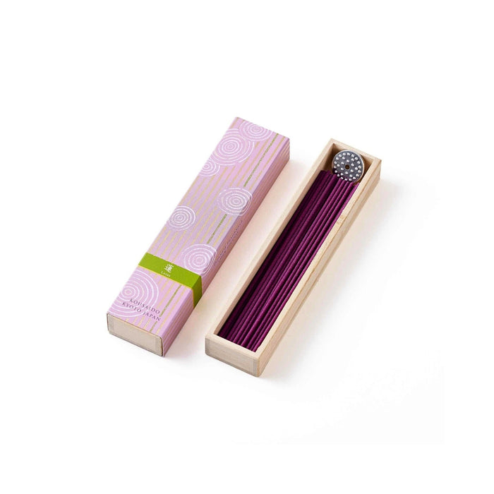 Kousaido Hyakurakukou Japanese Incense - 40 Long Sticks, shown from the front.