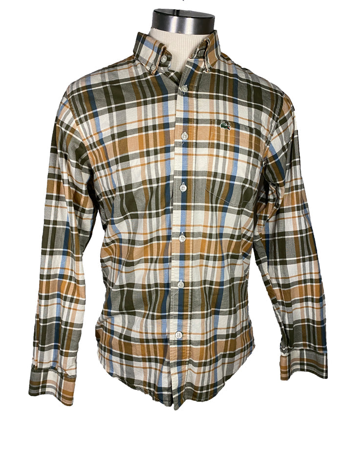 Lacoste Button Down Long Sleeve Regular Fit Shirt Men's Size L