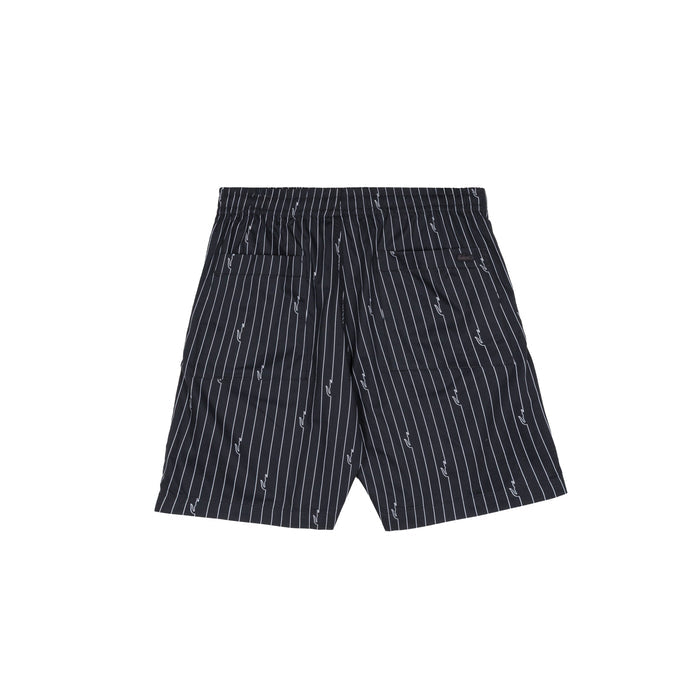 Lacoste Crocodile Print Stripe Cotton Shorts