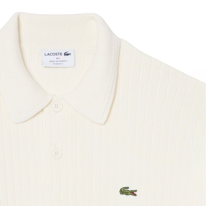 Lacoste French Made Cotton Polo Collar Sweater