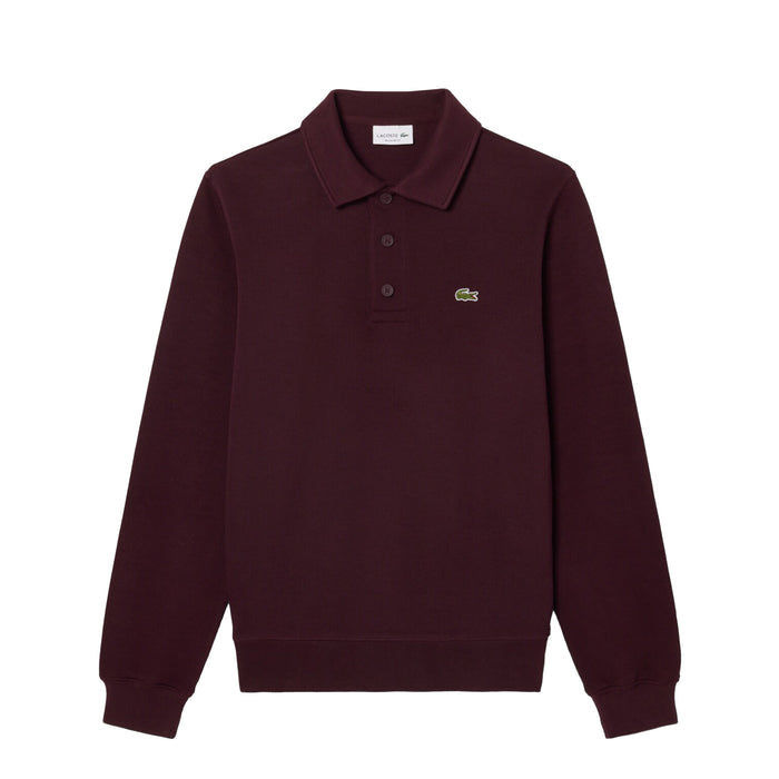 Lacoste Ribbed Cotton Polo Collar Sweatshirt