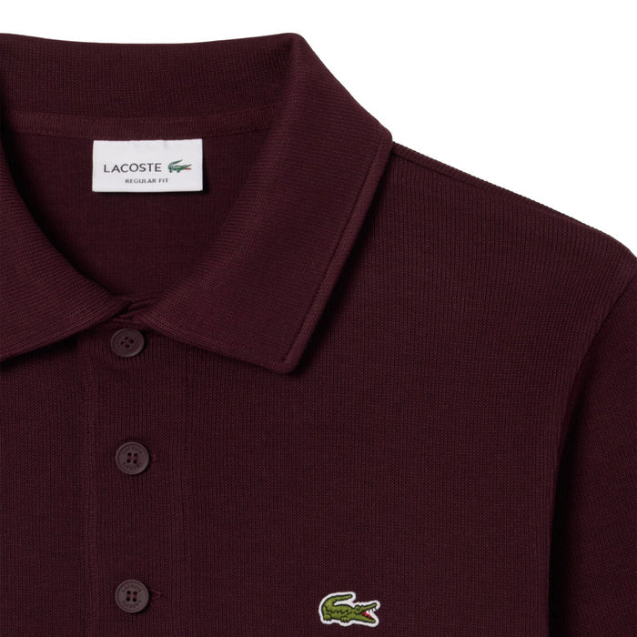 Lacoste Ribbed Cotton Polo Collar Sweatshirt