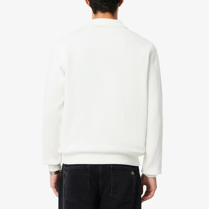 Lacoste Zippered Stand Up Collar Cotton Sweatshirt