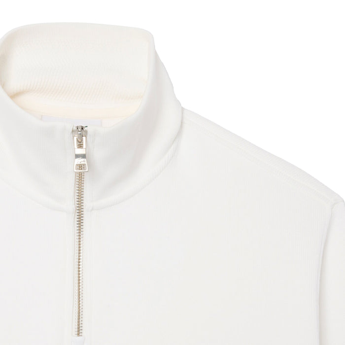 Lacoste Zippered Stand Up Collar Cotton Sweatshirt