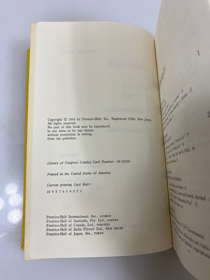 Landmarks in Western Culture Vol. II Baker/Fasel Ex-library 1968 HC