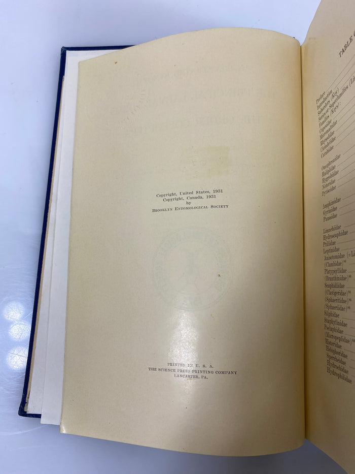 Larvae of Coleoptera by Boving/Craighead Ex-library 1931 HC