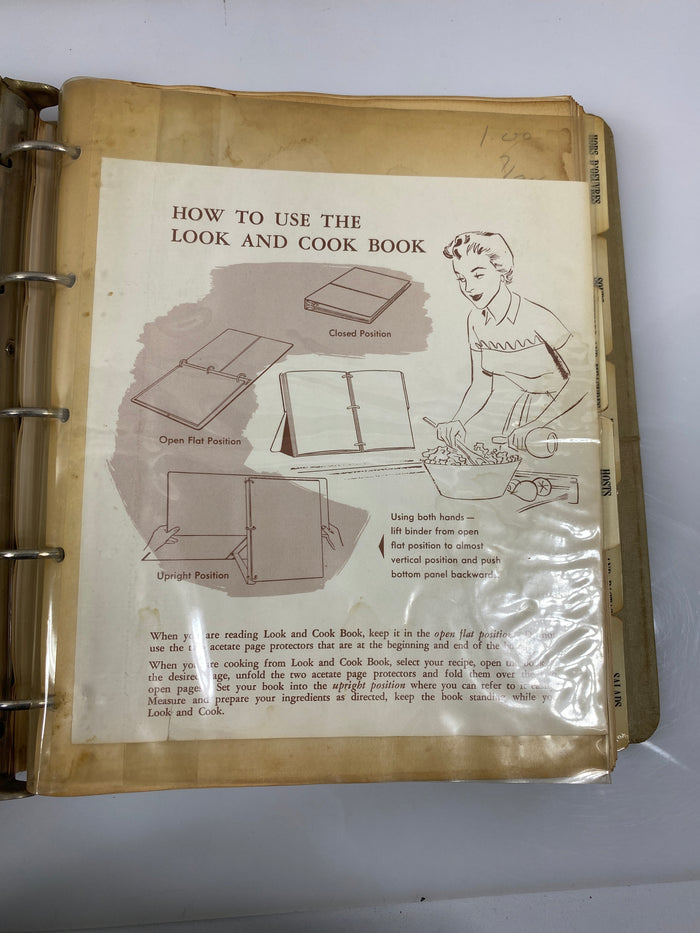 Look and Cook Cook Book Langseth-Christensen/McKenna 1956 Binder HC