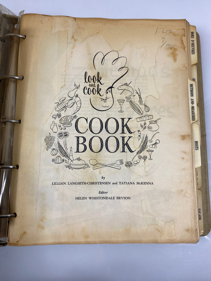 Look and Cook Cook Book Langseth-Christensen/McKenna 1956 Binder HC