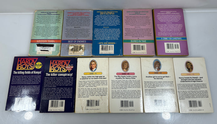 Lot of 11 Vintage 80-90s 2-Hardy Boys /4-Nancy Drew & 5-HB/ND Super Mysteries PB
