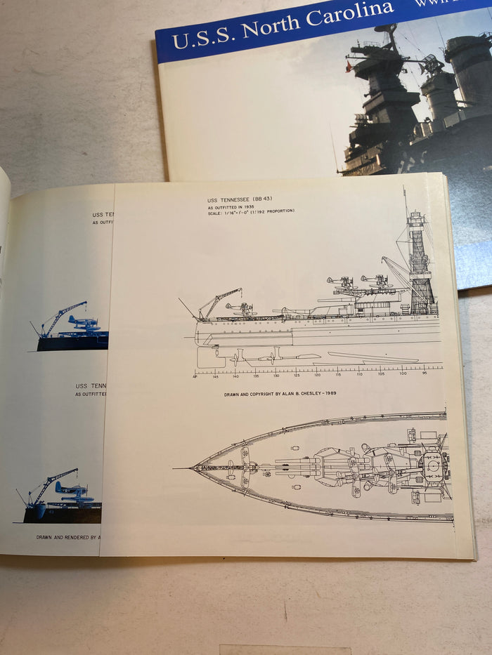 Lot of 2 Battleship Books USS North Carolina, Tennessee 1992-2000