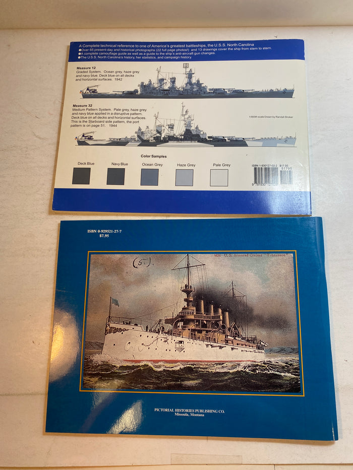 Lot of 2 Battleship Books USS North Carolina, Tennessee 1992-2000