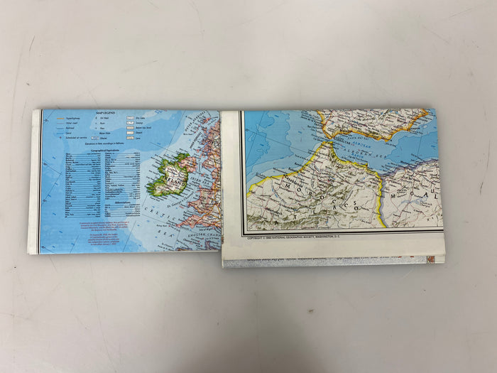 Lot of 2 Europe Nat Geo Maps: History of Europe & Europe 1983-92
