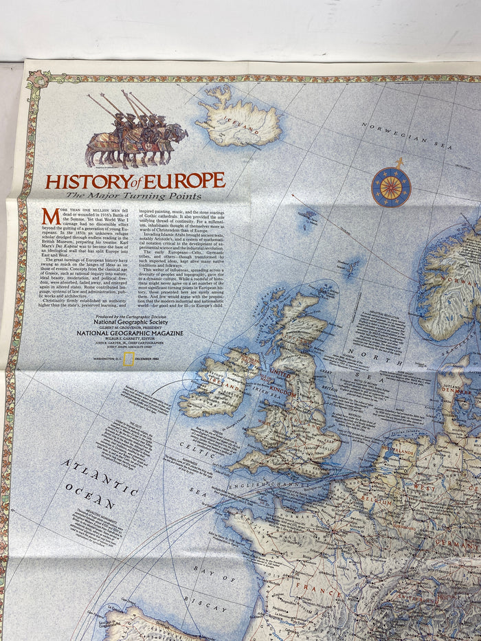 Lot of 2 Europe Nat Geo Maps: History of Europe & Europe 1983-92
