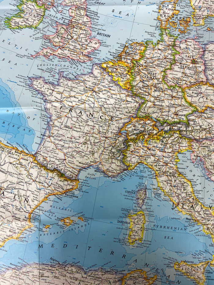 Lot of 2 Europe Nat Geo Maps: History of Europe & Europe 1983-92