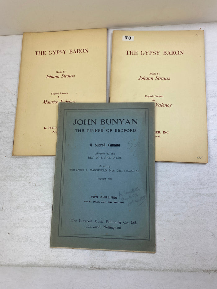 Lot of 3 Vintage Opera Programs Bunyan Gypsy Baron 1959