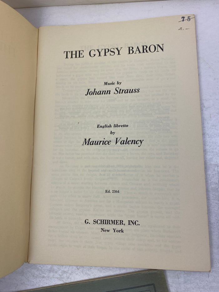 Lot of 3 Vintage Opera Programs Bunyan Gypsy Baron 1959