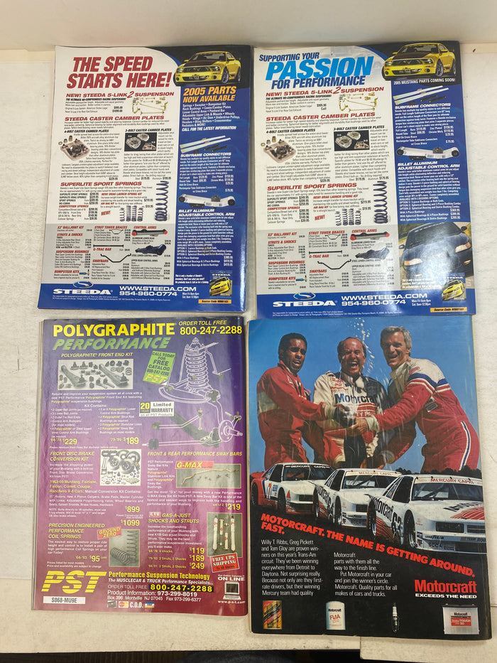 Lot of 4 Muscle Fast Ford Mustangs Magazines 1985-2004