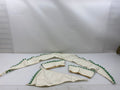 Lot Of 4 Vintage 1930s White Collar and Cuff Set with Green Details