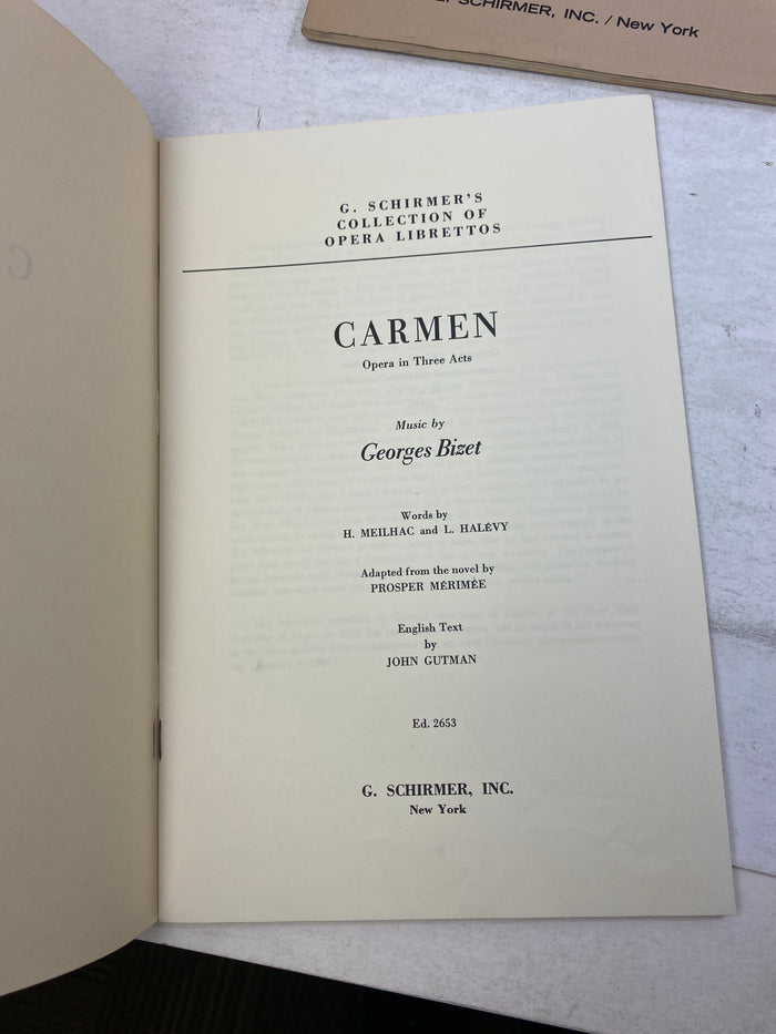 Lot of 4 Vintage Opera Programs Forza del Destino Carmen