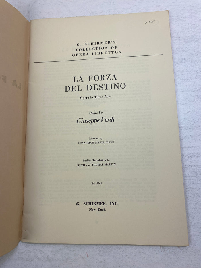 Lot of 4 Vintage Opera Programs Forza del Destino Carmen