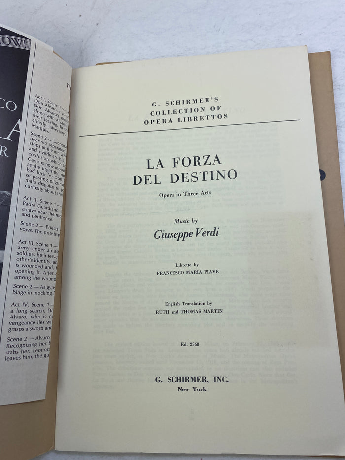 Lot of 4 Vintage Opera Programs Forza del Destino Carmen