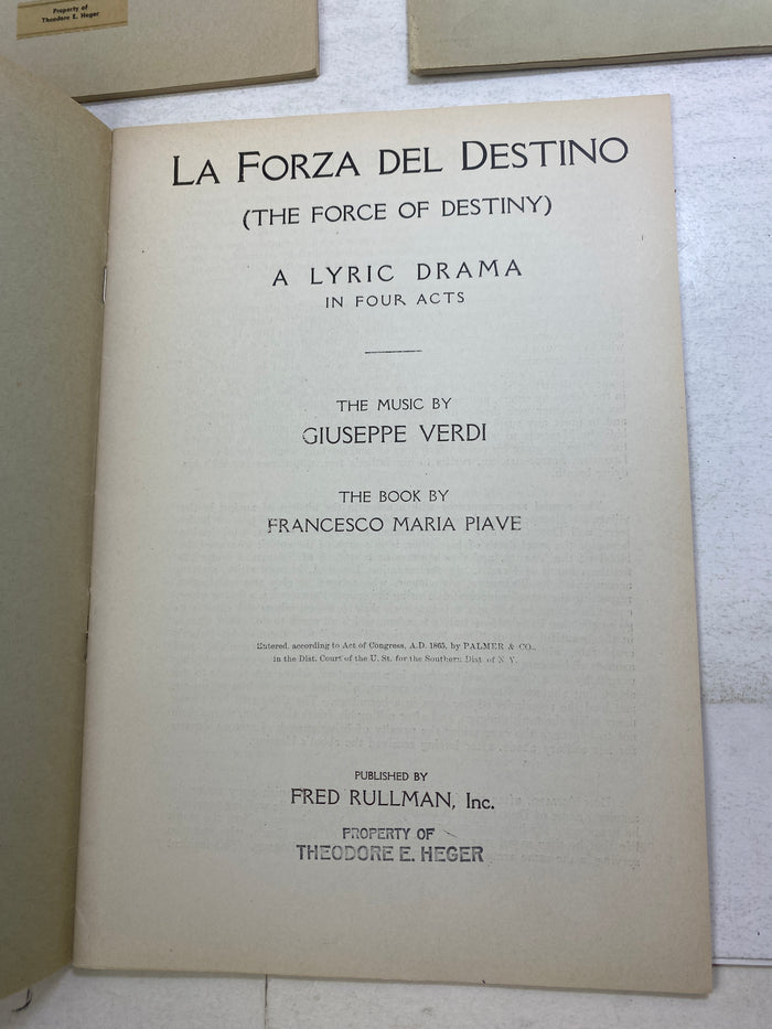 Lot of 4 Vintage Opera Programs Mignon Il Trovatore Forza del Destino