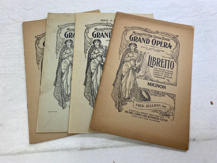 Lot of 4 Vintage Opera Programs Mignon Il Trovatore Forza del Destino