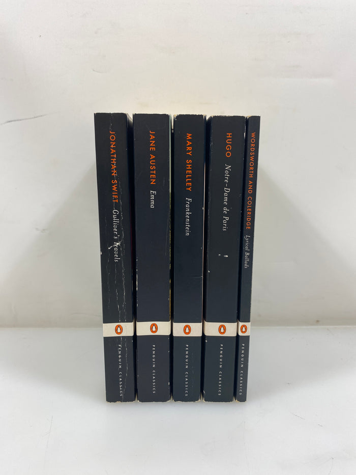 Lot of 5 Penguins Classics Swift/Austen/Shelley/Hugo/Wordsworth & Coleridge SC