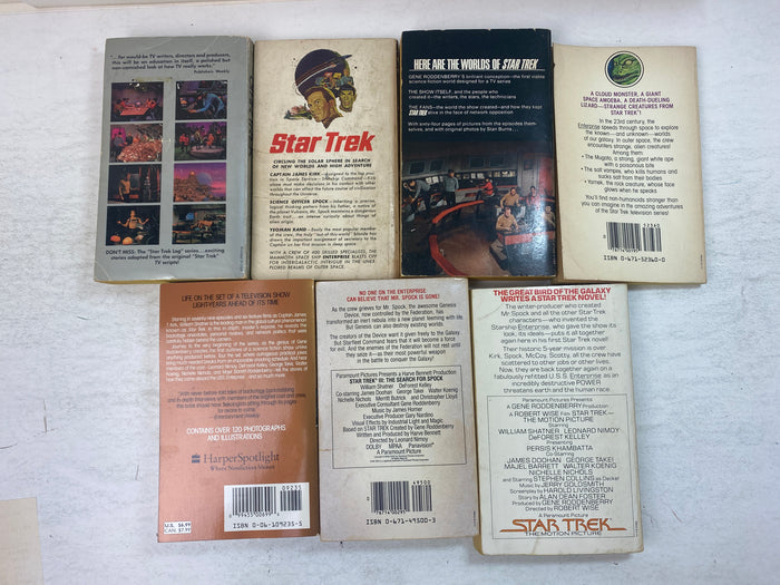 Lot of 7 Vintage Star Trek Paperbacks 1967-1993