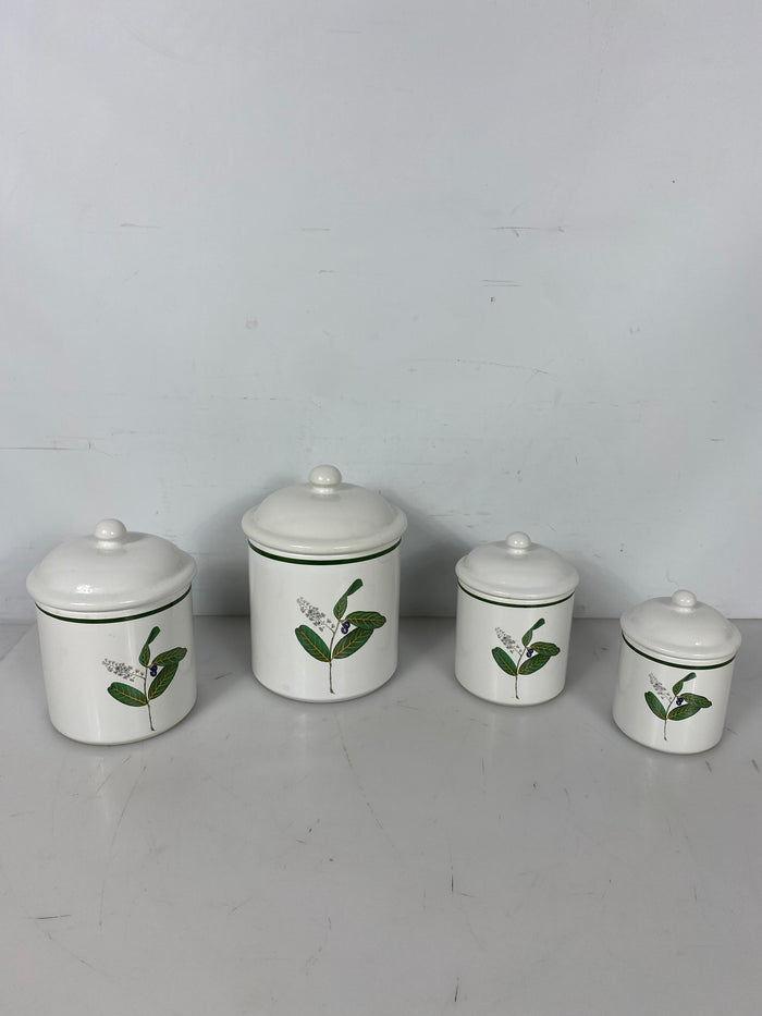 Lot of Four Vintage Ceramic Canister set by Over and Back