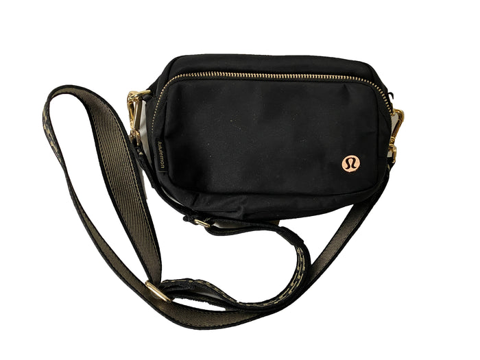 Lululemon Black and Gold Crossbody Bag