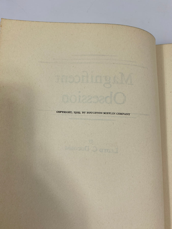 Magnificent Obsession by Lloyd C. Douglass 1929 HC