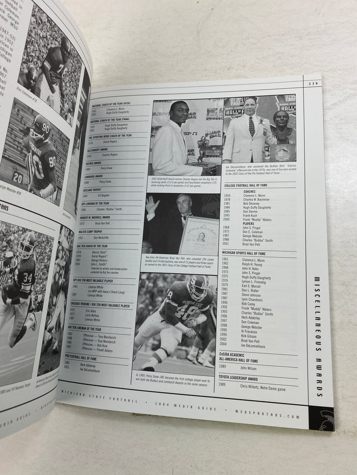 Michigan State Football 2004 Media Guide SC