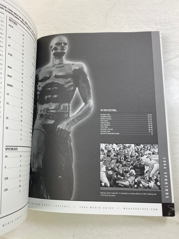 Michigan State Football 2004 Media Guide SC
