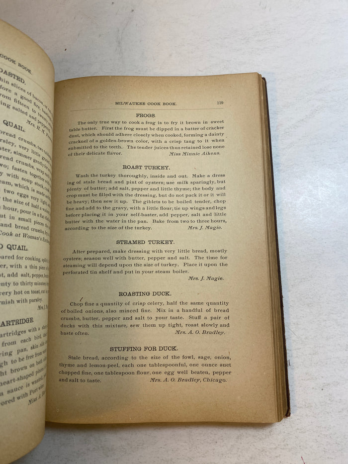 Milwaukee Cook Book Mrs. J Magie SC 1894